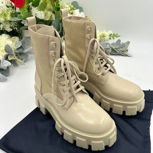 Women’s Prada MONOLITH brushed leather boots size 39 made in Italy